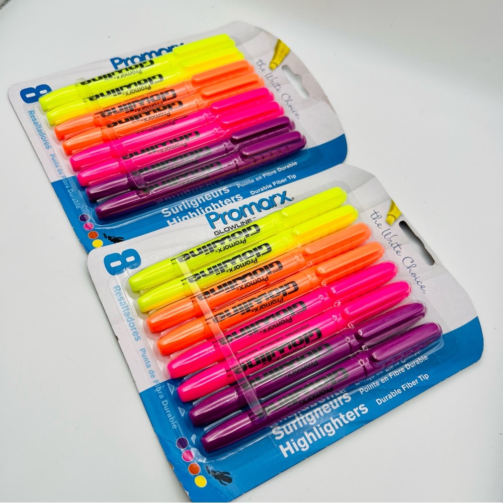 2ProMarx, Glowline, Highlighters, Asst. colors, 8 pack, + addl 8 pk yellow, NEW!